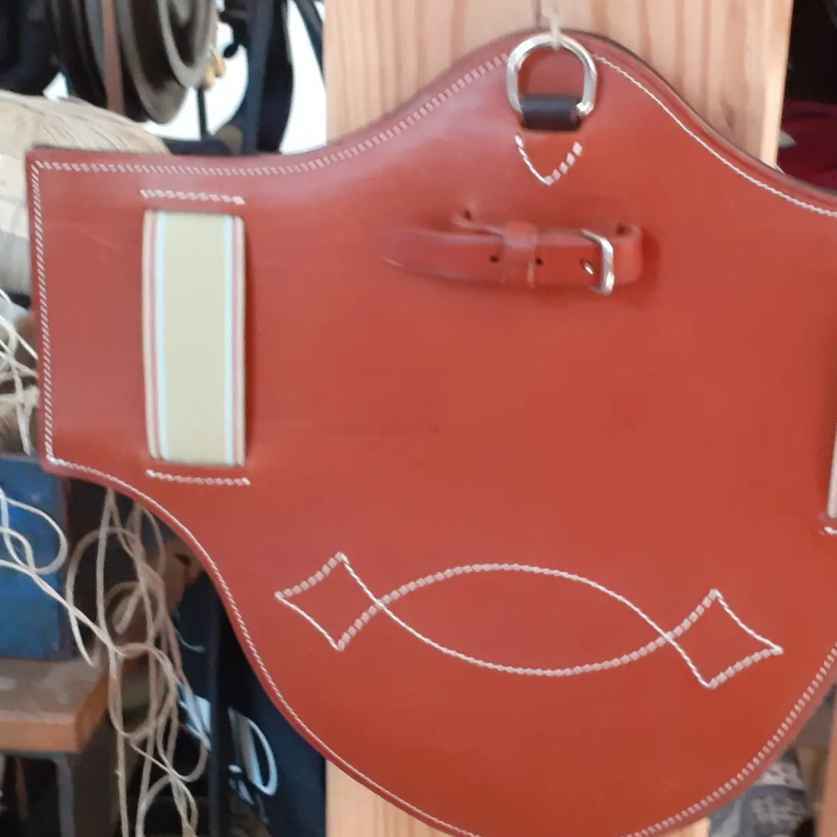 Removable stud guard girth with buckle holder