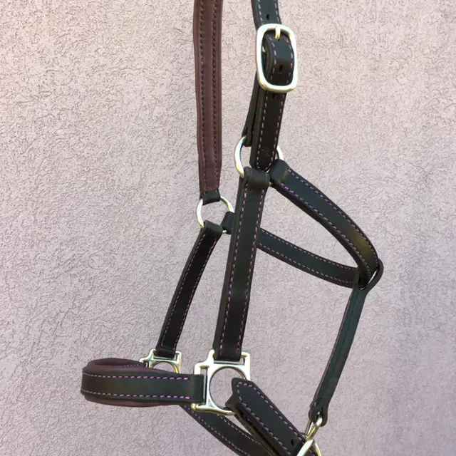 Black leather halter