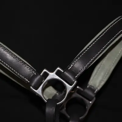 Classic leather halter with calfskin and foam lining 4