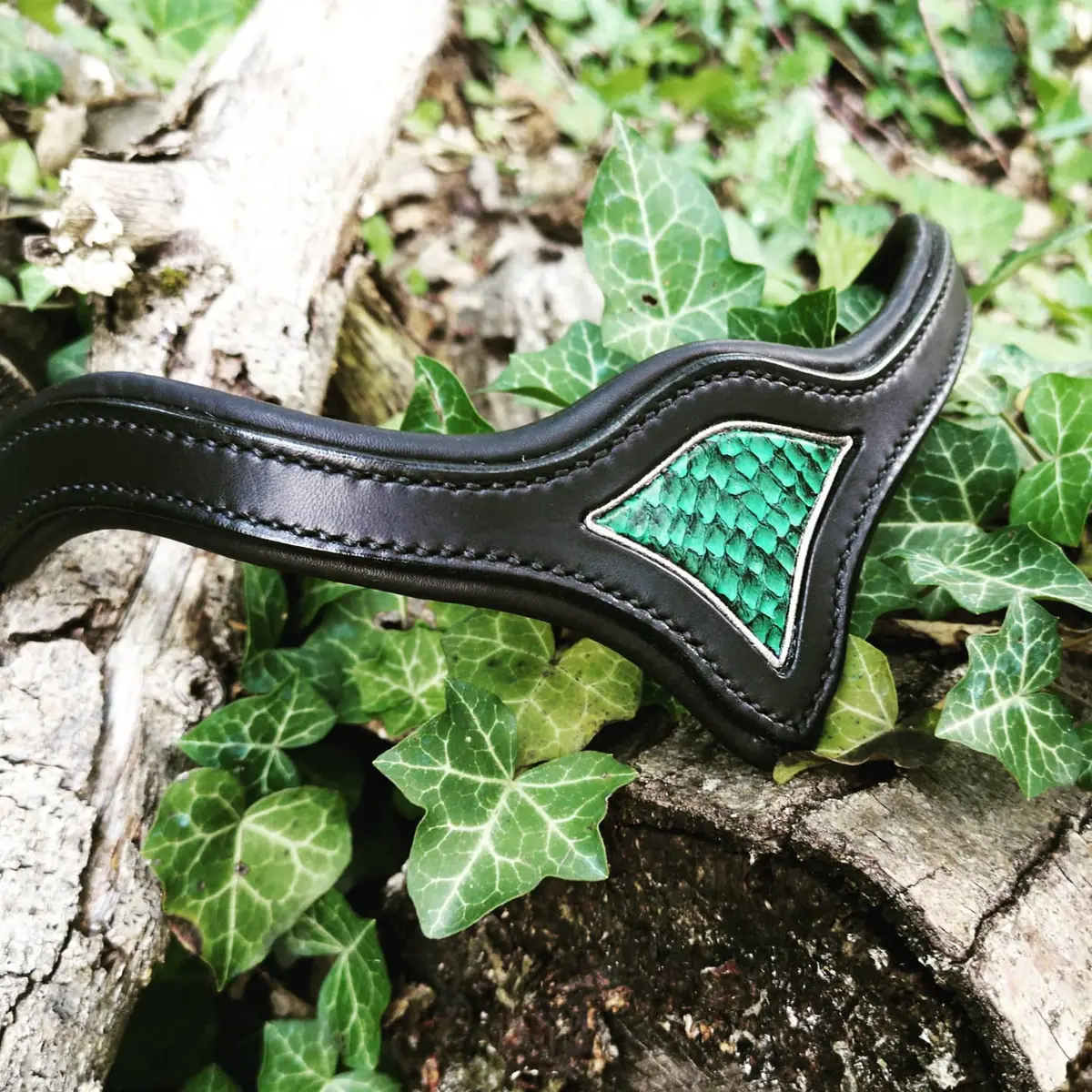 Luxury salmon leather browband