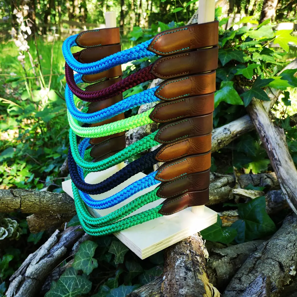 Leather and rope browband