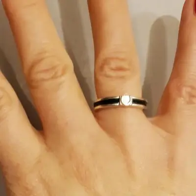 Silver ring featuring your horse's hair 3