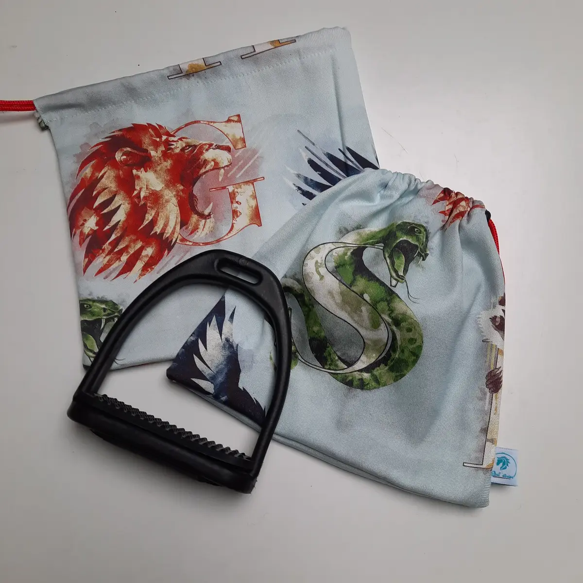 Hogwarts badge stirrup bags/covers