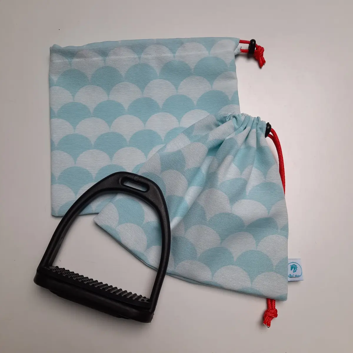 Turquoises scales stirrup bags/covers