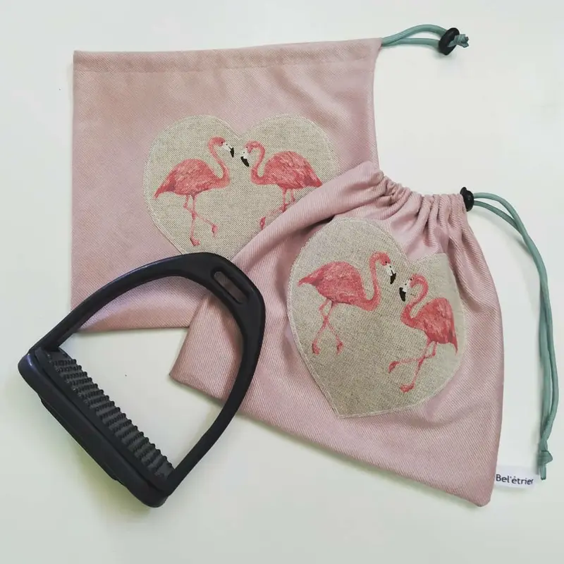 Pink flamingoes stirrup bags/covers