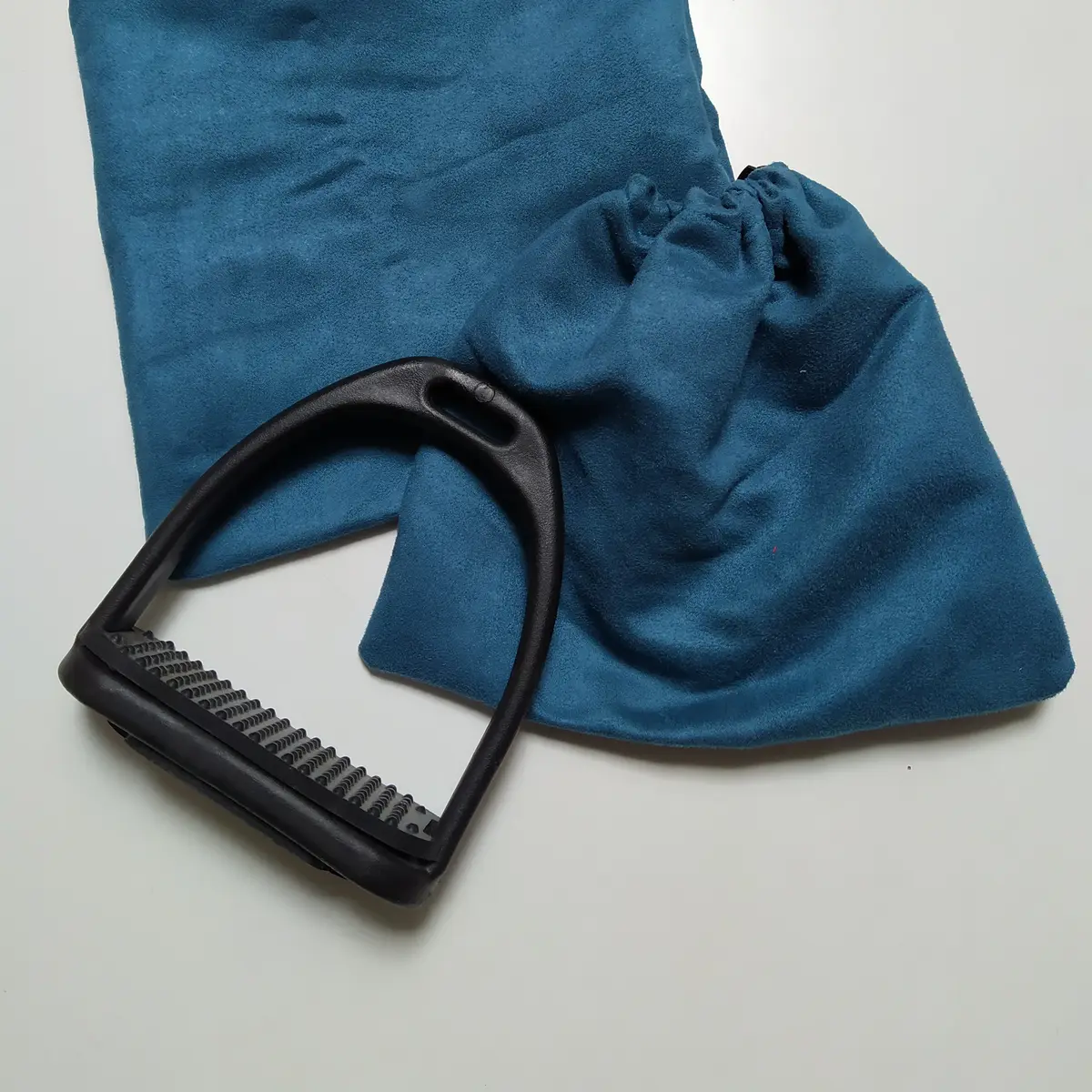 Blue stirrup bags/covers