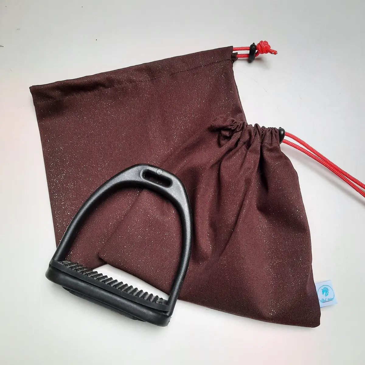 Brown glitter stirrup bags/covers