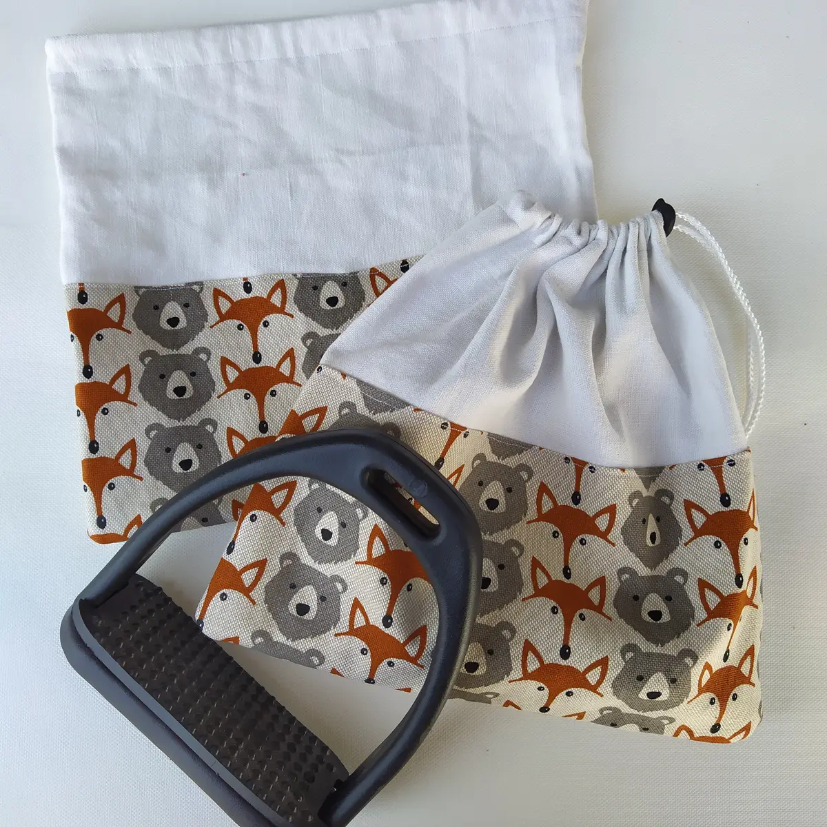 Foxes and bears stirrup bags/covers