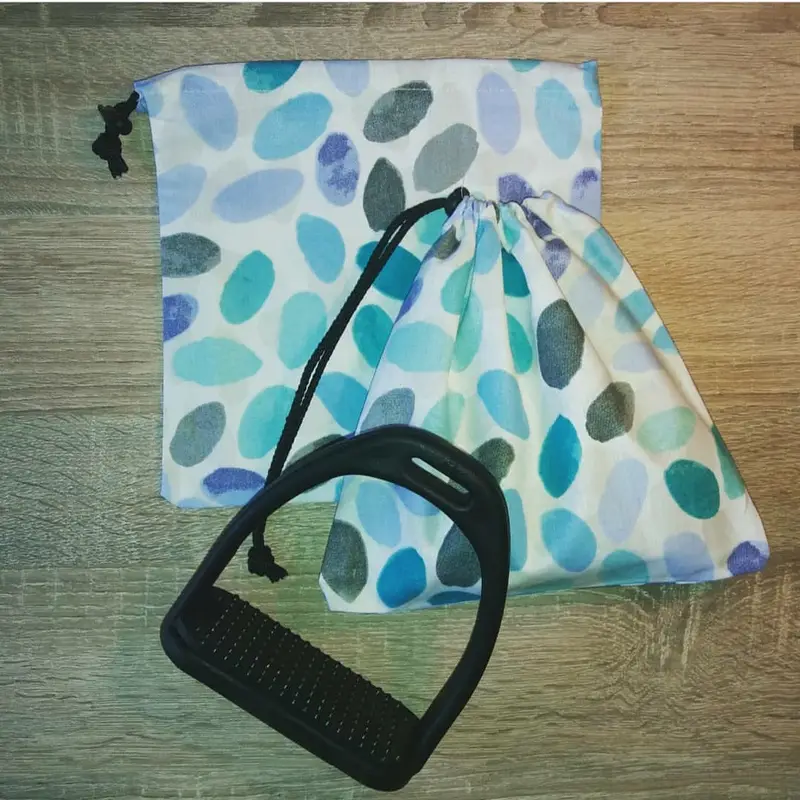 Blue splashes stirrup bags/covers