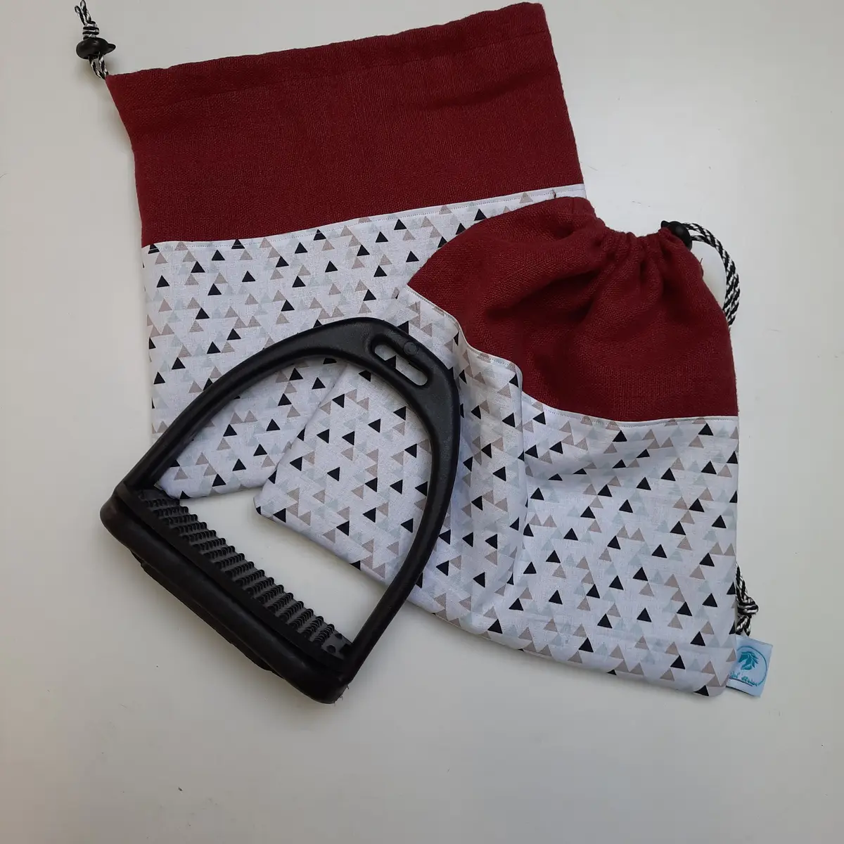 White triangles stirrup bags/covers