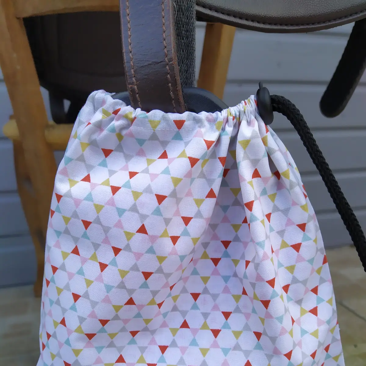 Multi-coloured and white stars stirrup bags/covers