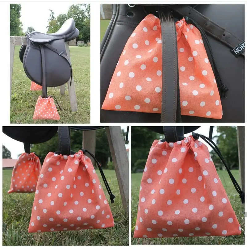 Pochettes / housses d'étriers imperméables orange à pois