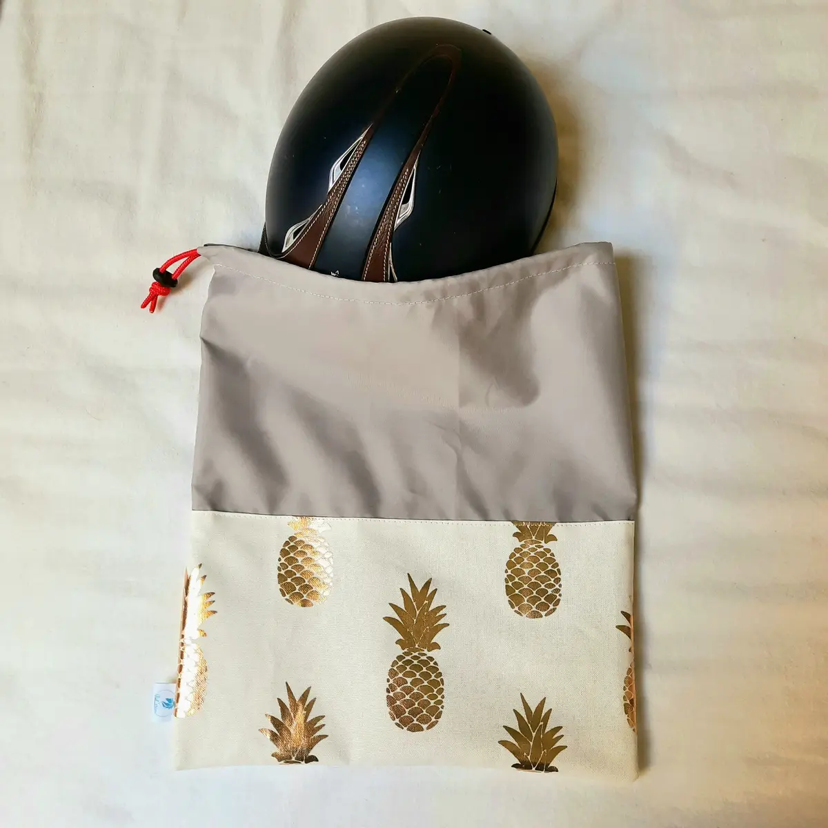 Gold pineapple waterproof helmet bag