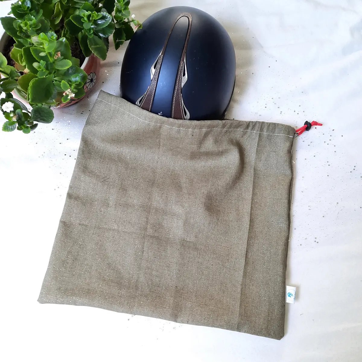 Gold khaki helmet bag