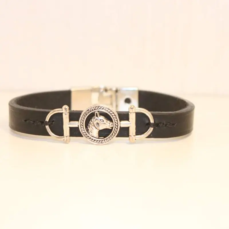 Horse's head leather bracelet
