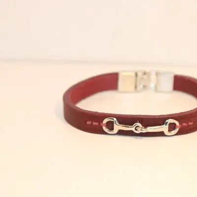 Small snaffle bit leather bracelet 4