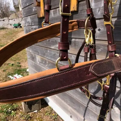 Western saddle breeching strap without crupper 5