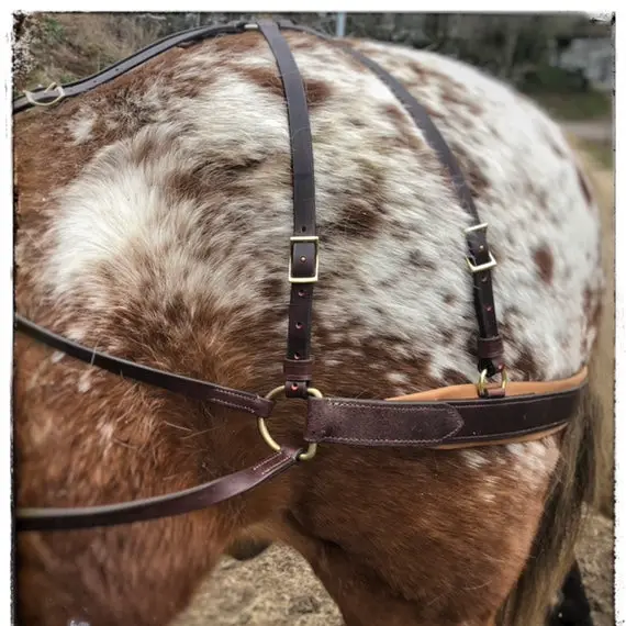 Western saddle breeching strap without crupper 6