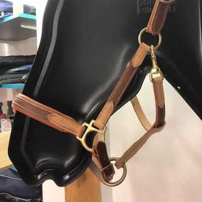 Two-tone leather halter 7