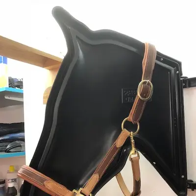 Two-tone leather halter 9