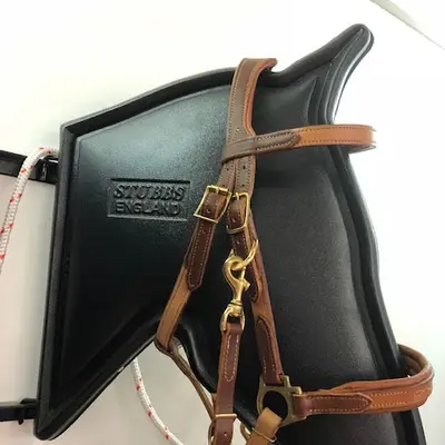 Two-tone leather trail riding snaffle bridle halter 6