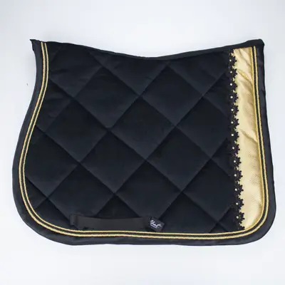 Aballo black/gold saddle pad 1