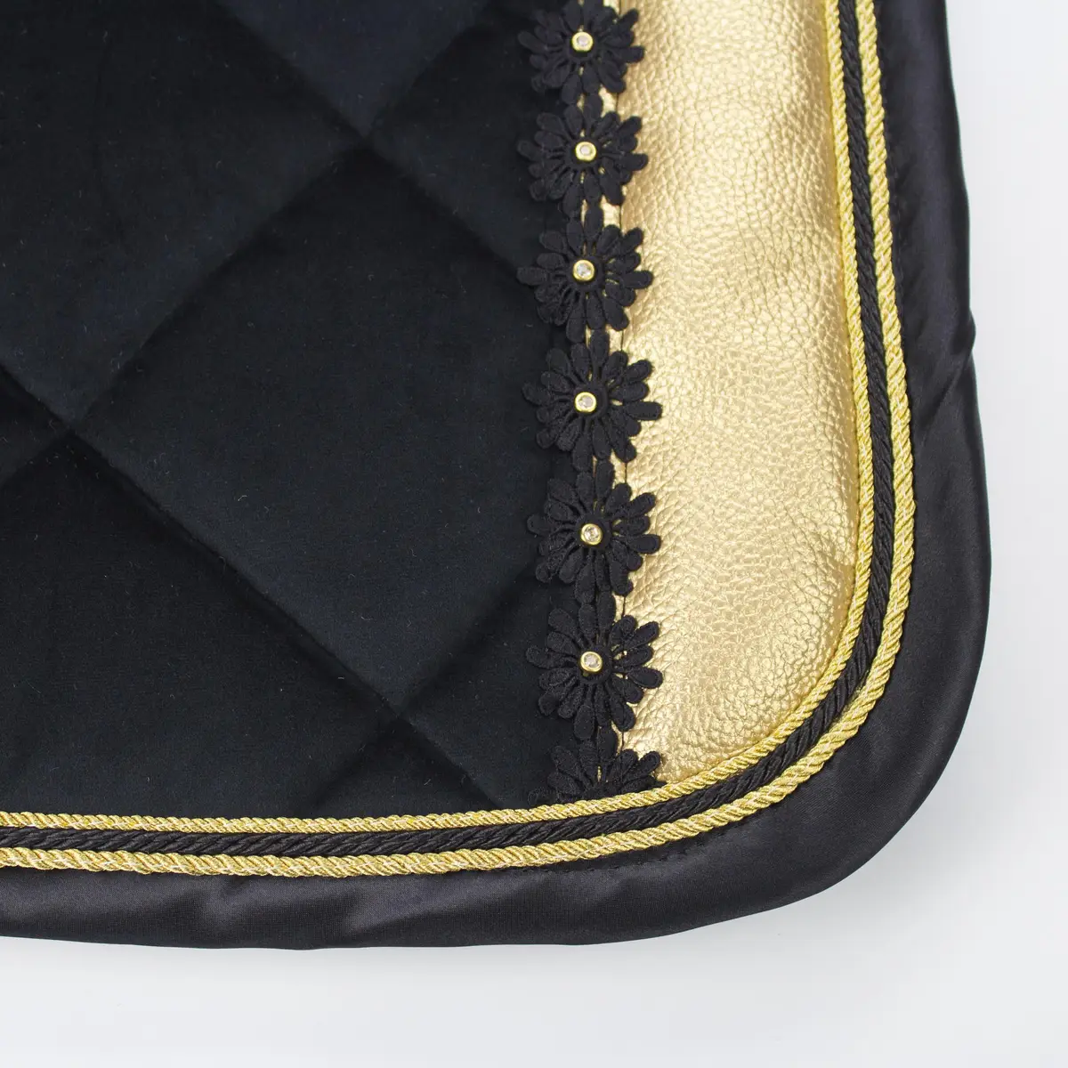 Aballo black/gold saddle pad 2