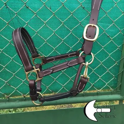 Full grain leather halter 1