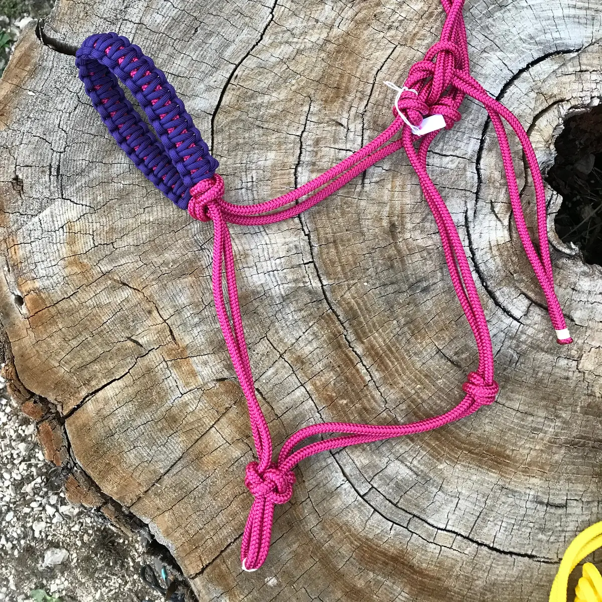 Natural horsemanship halter with braided noseband