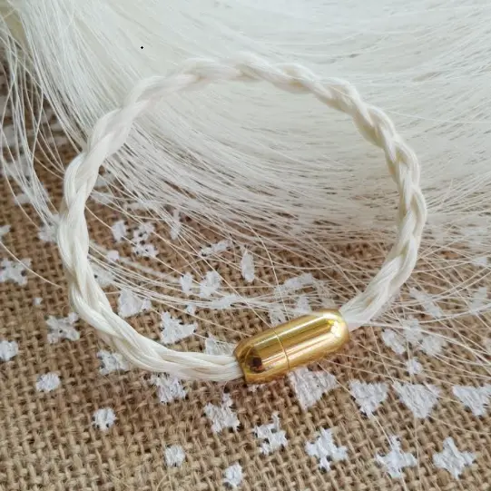 Bracelet en crin et acier "Pill" 1