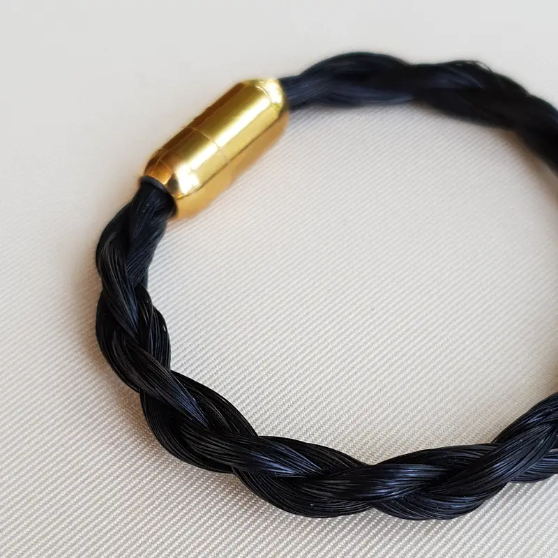 Bracelet en crin et acier "Pill" 2