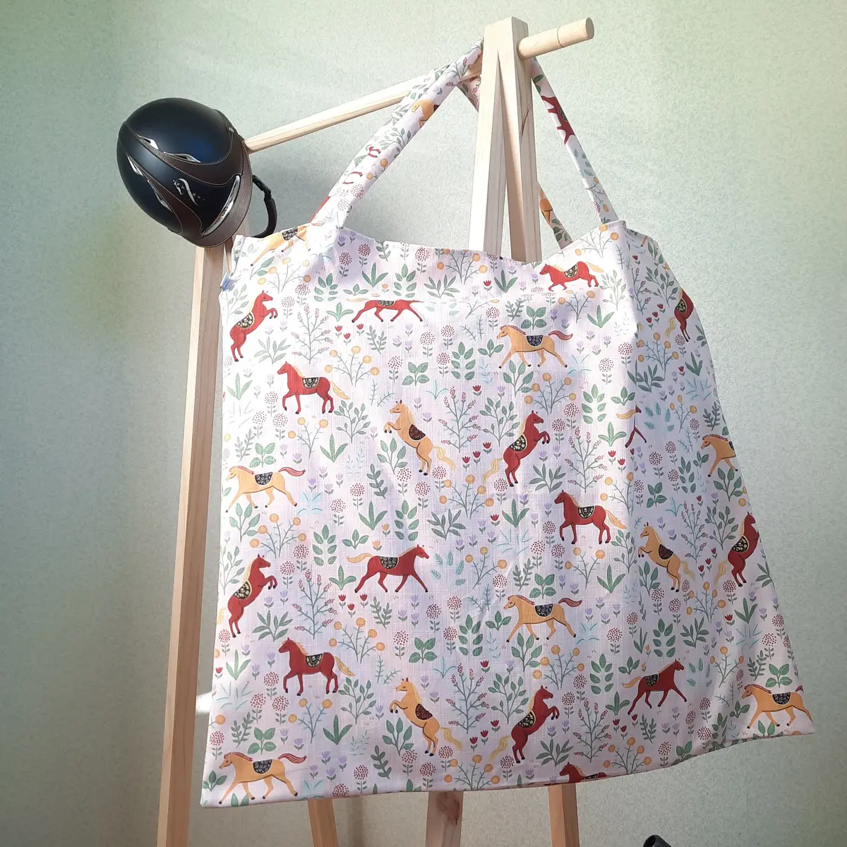 Sac à tapis rose chevaux