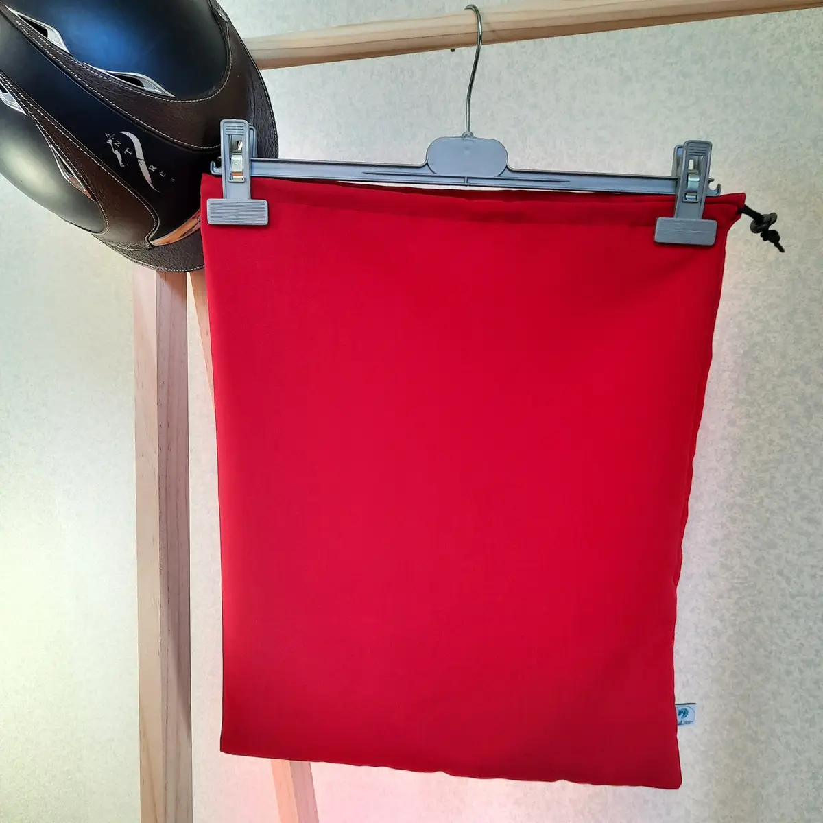 Plain red helmet bag