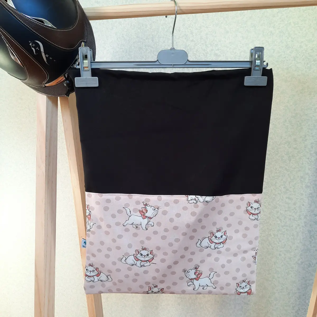 Two-tone black navy blue helmet bag