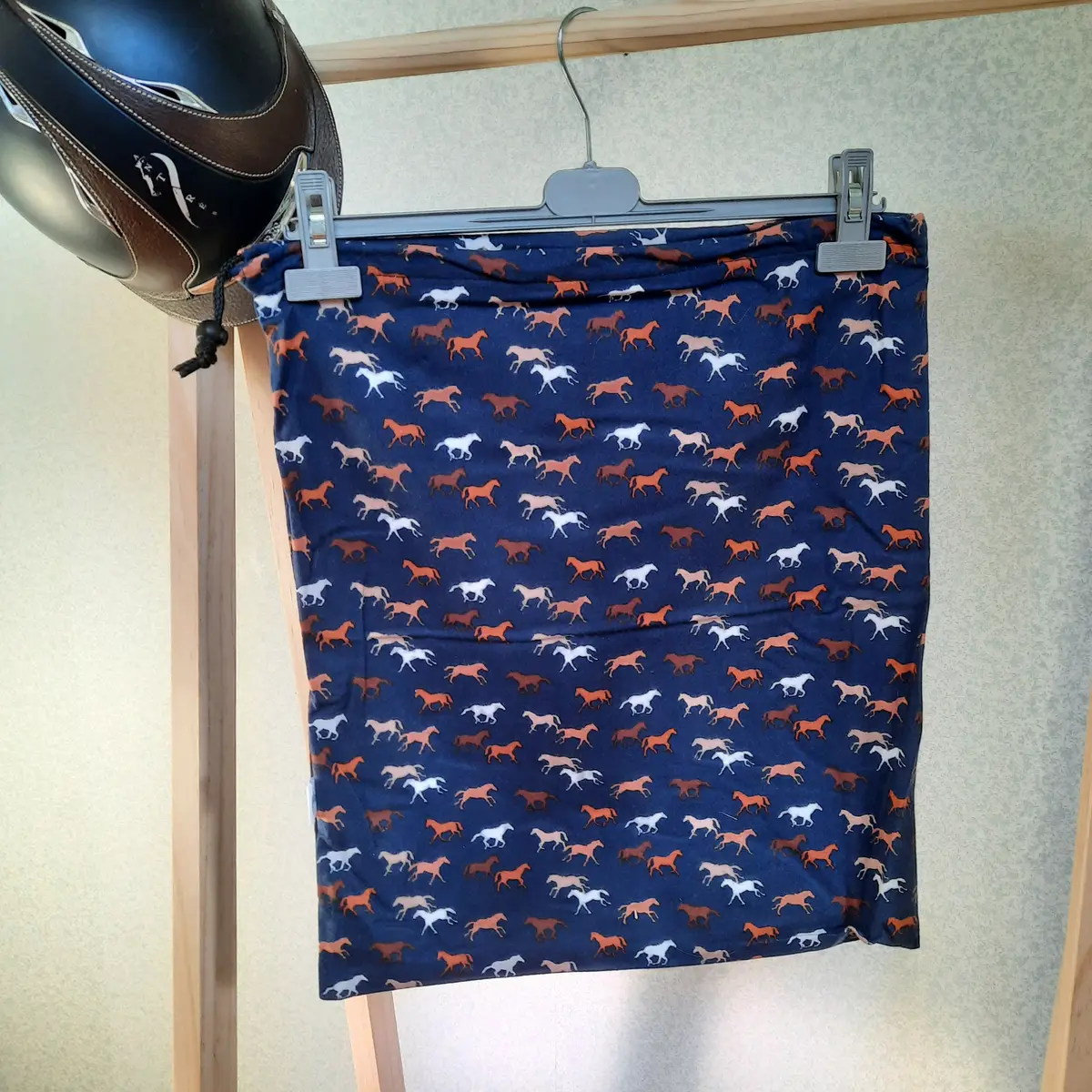 Navy blue horses helmet bag