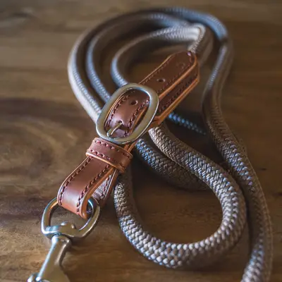 Luxury 2.2 m leather lead rope 2