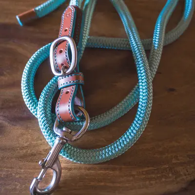Luxury 9 m leather lead rope 2
