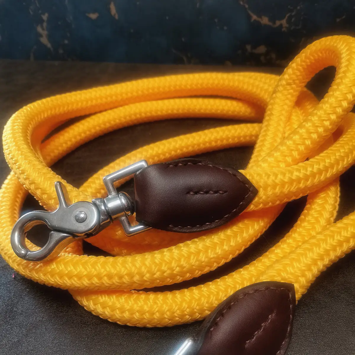 Leather and rope reins