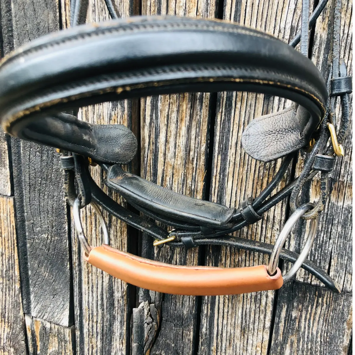 Natural round leather bit 2