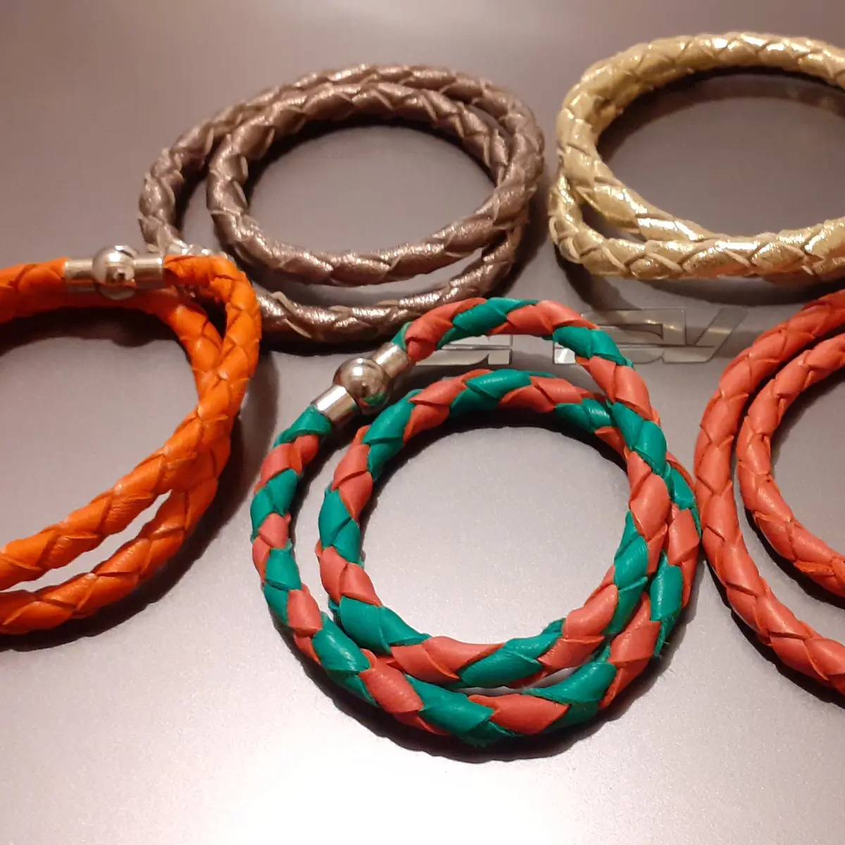 4-strand braided leather bracelet