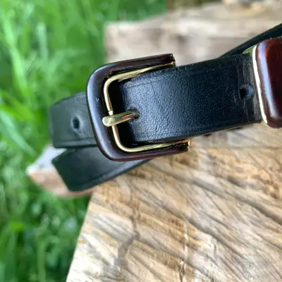 Belt with brass and ebony wood buckle "The Impetuous" 2