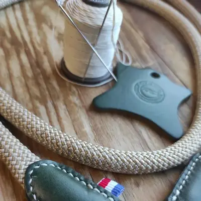 Customizable neck rope/cord made of rope and leather 8