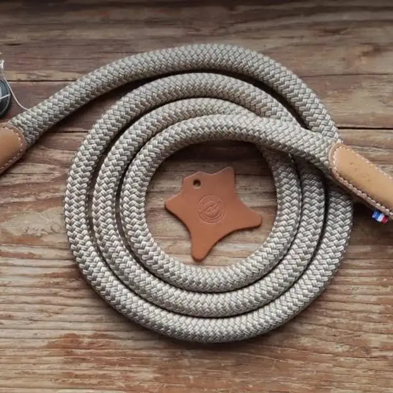Natural horsemanship lead rope, 3.7 m, customizable rope and leather
