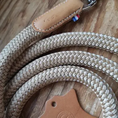 Natural horsemanship lead rope, 3.7 m, customizable rope and leather 6